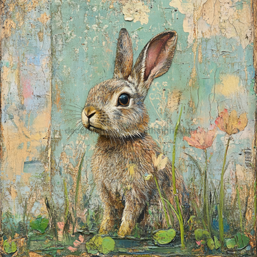 Easter Sign, Cute Bunny,, DCO-12749, Sign For Wreath, 10x10